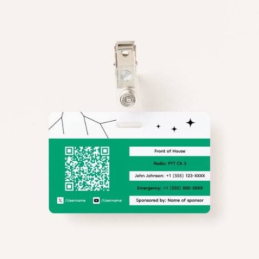 Event Staff Badge (Achterkant met clip)