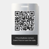 Event Staff ID Badge - Metallic Silver Black (Achterkant)