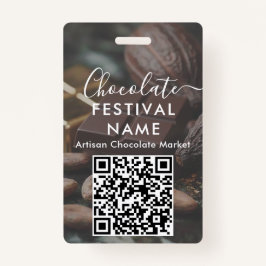 Event Staff Photo Qr Code Chocolate Festival Name Badge