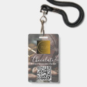 Event Staff Photo Qr Code Logo Chocolate Festival Badge (Achterkant met lanyard)