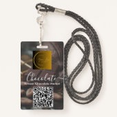 Event Staff Photo Qr Code Logo Chocolate Festival Badge (Achterkant met draagriem)