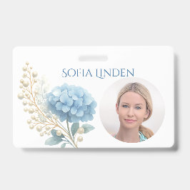 Event Stylist Powder Blue Hydrangea Waterverf Badge