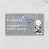 Event Stylist Powder Blue Hydrangea Waterverf Visitekaartje (Achterkant)