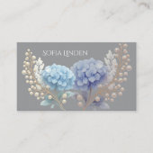 Event Stylist Powder Blue Hydrangea Waterverf Visitekaartje (Voorkant)