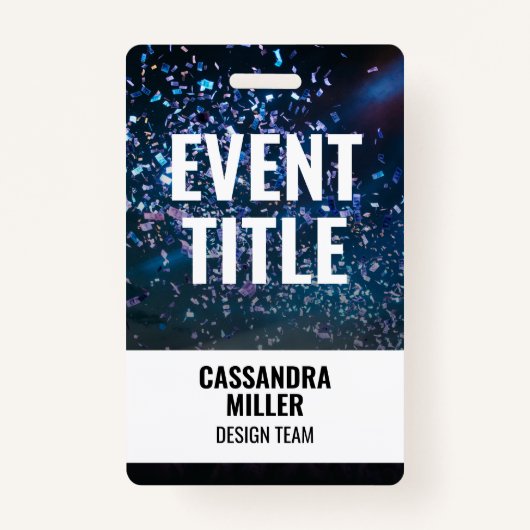 Event Titel met Foto Achtergrond Backstage Pass Badge (Voorkant)