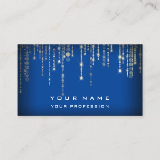 Event Wedding Planner Black White Blu Gold Strings Visitekaartje (Voorkant)