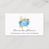 Event Wedding Planner Blue Gold Rozen Logo QR CODE Visitekaartje (Voorkant)