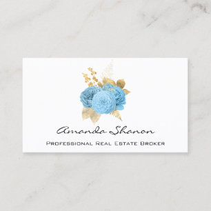 Event Wedding Planner Blue Gold Rozen Logo QR CODE Visitekaartje