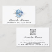 Event Wedding Planner Blue Rozen White LogoQRCODE Visitekaartje (Voorkant / Achterkant)
