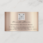 Event Wedding Planner Foral Roos Gold QR-code Visitekaartje (Achterkant)