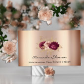 Event Wedding Planner Foral Roos Gold QR-code Visitekaartje