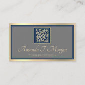 Event Wedding Planner Gold Lijst Gray Blue Navy Visitekaartje (Voorkant)