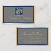Event Wedding Planner Gold Lijst Gray Blue Navy Visitekaartje (Voorkant / Achterkant)