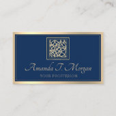 Event Wedding Planner Gold Lijst Mode Blue Navy Visitekaartje (Voorkant)
