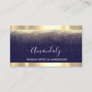 Event Wedding Planner Makeup Artist Navy Gold Visitekaartje