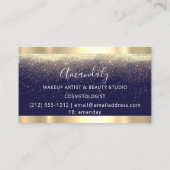 Event Wedding Planner Makeup Artist Navy Gold Visitekaartje (Achterkant)