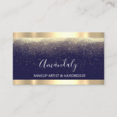 Event Wedding Planner Makeup Artist Navy Gold Visitekaartje (Voorkant)