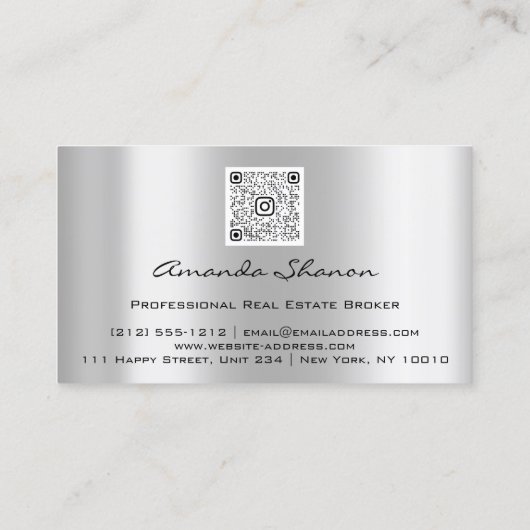 Event Wedding Planner Marsala Silver Logo QRCODE Visitekaartje (Achterkant)