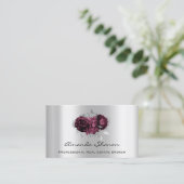 Event Wedding Planner Marsala Silver Logo QRCODE Visitekaartje (Staand voorkant)