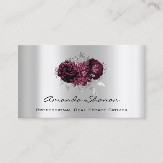 Event Wedding Planner Marsala Silver Logo QRCODE Visitekaartje (Voorkant)