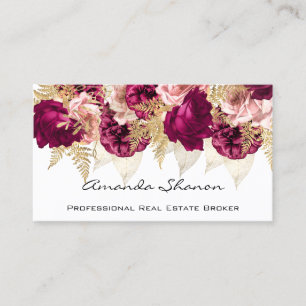 Event Wedding Planner Red Floral QR CODE Visitekaartje
