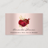 Event Wedding Planner Red Gold Rozen Logo QR CODE Visitekaartje (Voorkant)