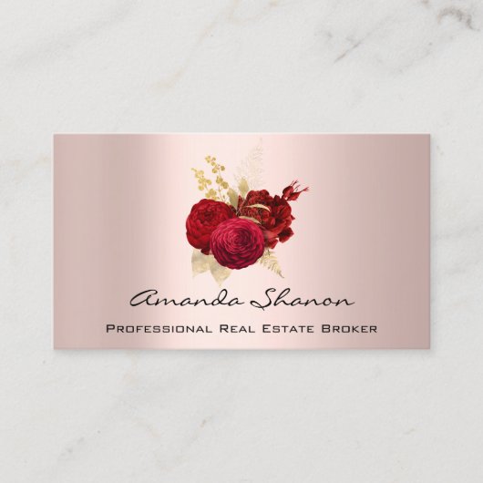 Event Wedding Planner Red Gold Rozen Logo QR CODE Visitekaartje (Voorkant)