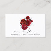 Event Wedding Planner Red Roses White Logo QR CODE Visitekaartje (Voorkant)