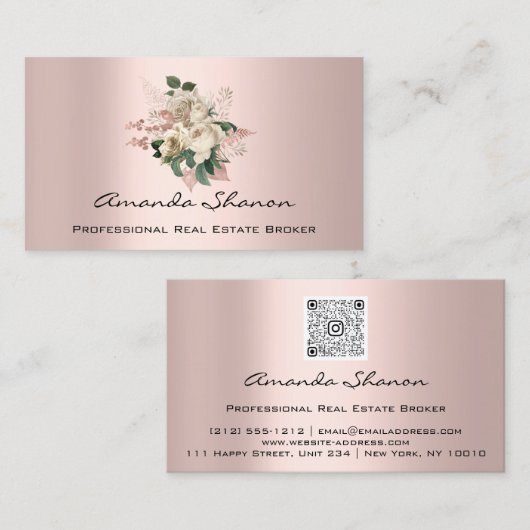 Event Wedding Planner Roos Ivory Logo QR CODE Visitekaartje (Voorkant / Achterkant)