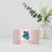 Event Wedding PlannerTeal Gold Rozen Logo QR CODE Visitekaartje (Staand voorkant)