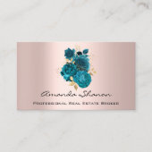 Event Wedding PlannerTeal Gold Rozen Logo QR CODE Visitekaartje (Voorkant)
