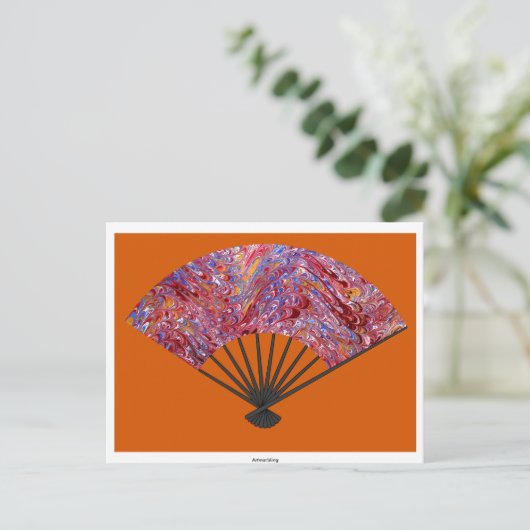 Eventail marbré briefkaart (Staand voorkant)