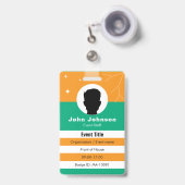 Eventbadgegegevens Badge (Voorzijde met uittrekbare clip)