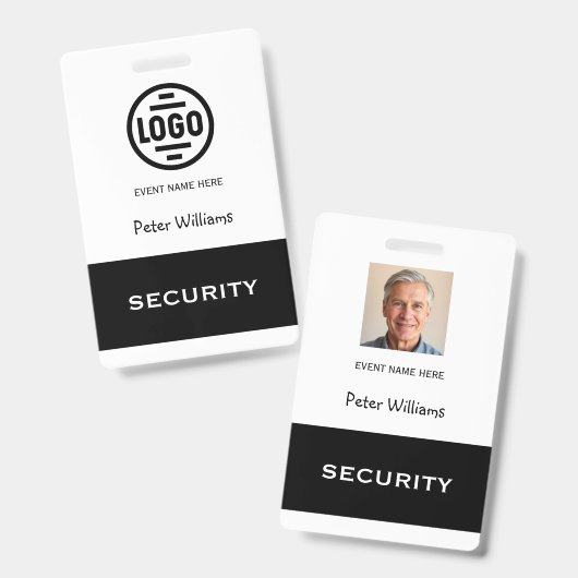 Eventbeveiliging Foto ID-badgepas Badge (Voor- en achterkant)