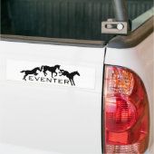 Eventingruiter met Drie Springende Paarden Bumpersticker (Op Truck)