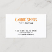 Events Bartender Visitekaartje (Achterkant)