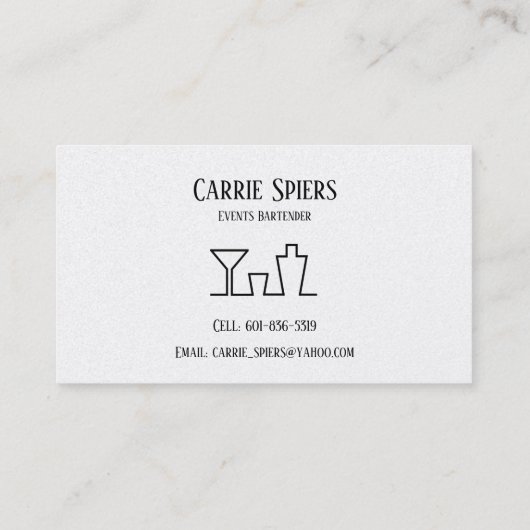 Events Bartender Visitekaartjes (Achterkant)