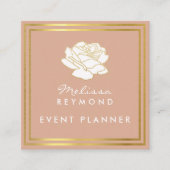 Events Floral Dusty Roos Vierkante Visitekaartje (Voorkant)