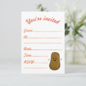 Events Invite, Cute Happy Potato Kaart (Staand voorkant)