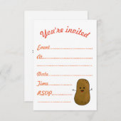 Events Invite, Cute Happy Potato Kaart (Voorkant / Achterkant)