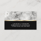 Events Marble Background Gold Trim en Black Visitekaartje (Achterkant)