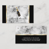 Events Marble Background Gold Trim en Black Visitekaartje (Voorkant / Achterkant)