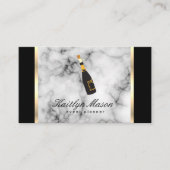 Events Marble Background Gold Trim en Black Visitekaartje (Voorkant)
