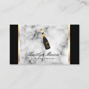 Events Marble Background Gold Trim en Black Visitekaartje