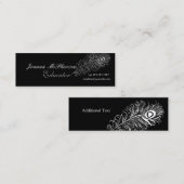 Events Planner Trendy Cool Plume Peacock Feather Mini Visitekaartje (Voorkant / Achterkant)