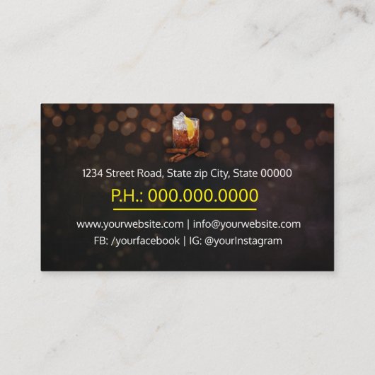 Events Professional Barman Visitekaartje (Achterkant)