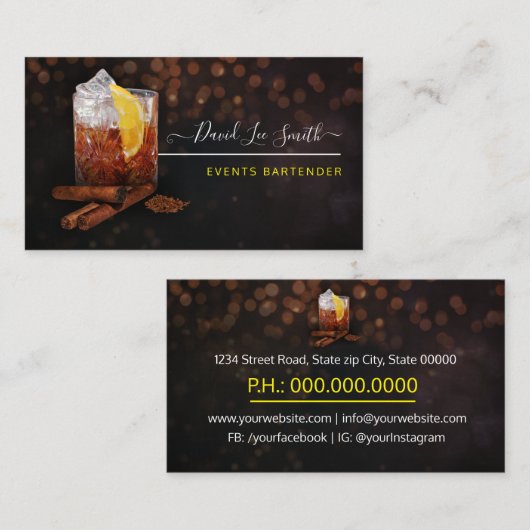 Events Professional Barman Visitekaartje (Voorkant / Achterkant)