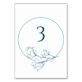 EVENTUEEL AANTAL Florence Blue Wedding Table Numbe Kaart (Achterkant)