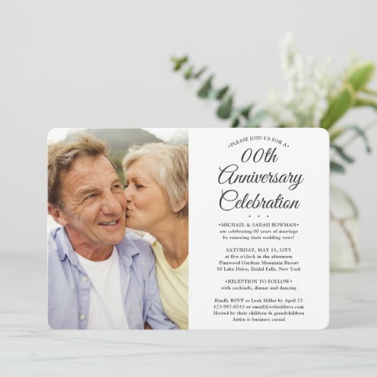 EVENTUEEL Jubileum 2 Foto van Elegant Party Kaart (Staand voorkant)