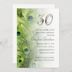 Eventueel nummer Birthday Invitation Peacock Set 1 Kaart